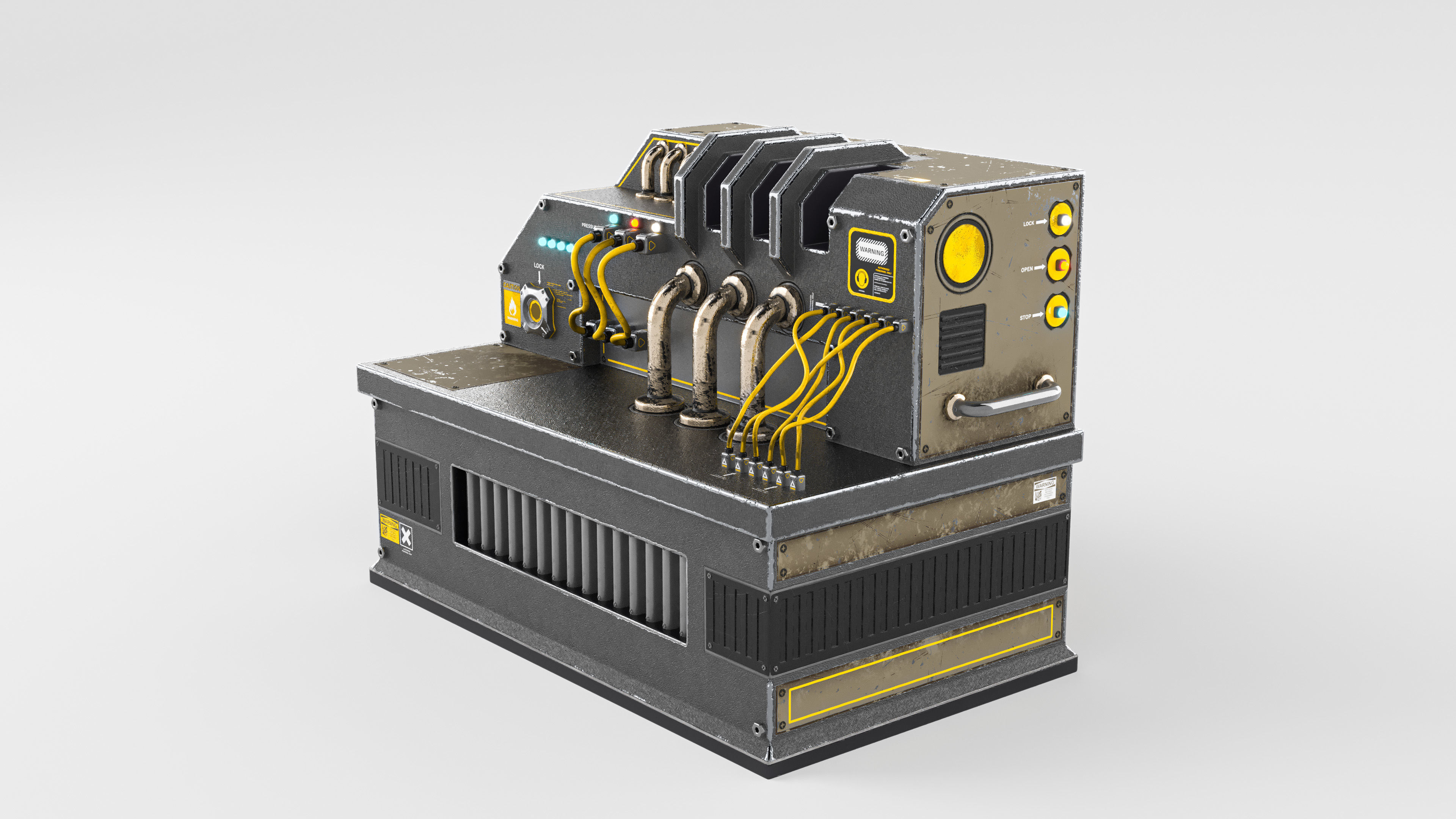 Sci-Fi Generator Low-poly 3D model_3