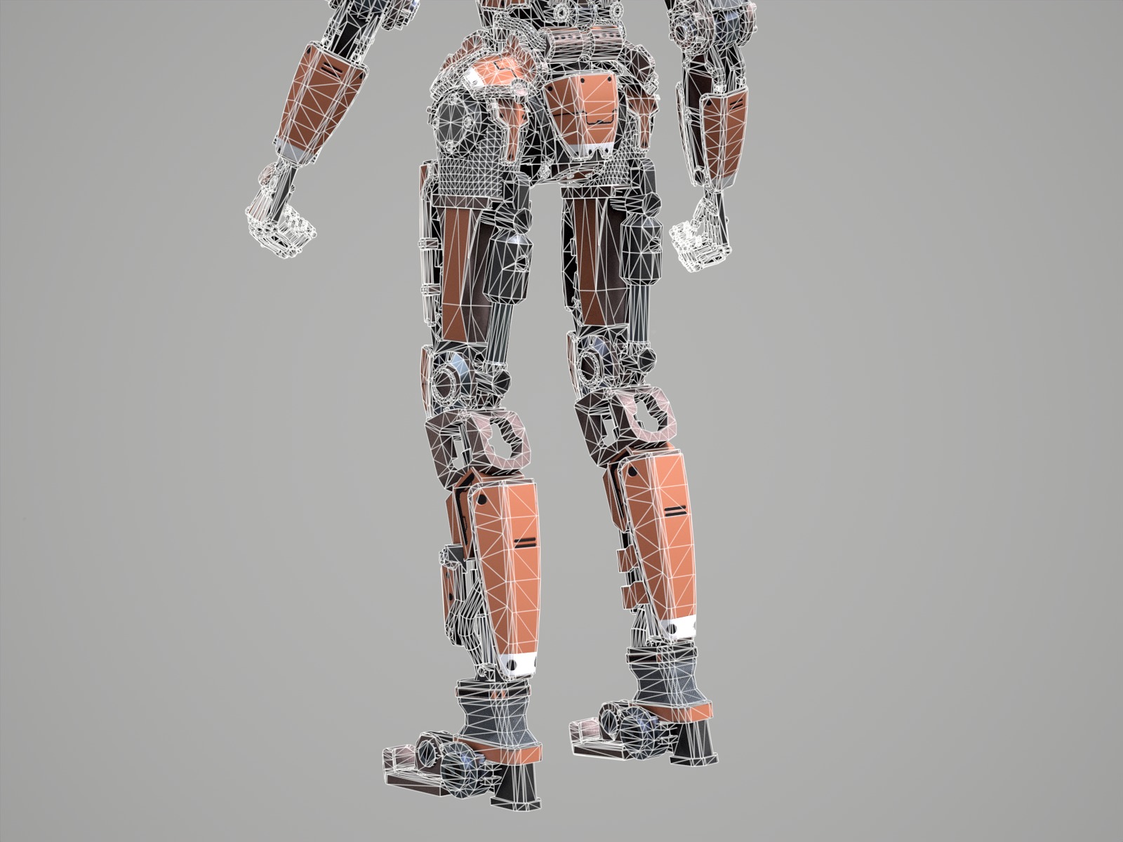 Rigged sci-fi robot character Low-poly 3D model_29
