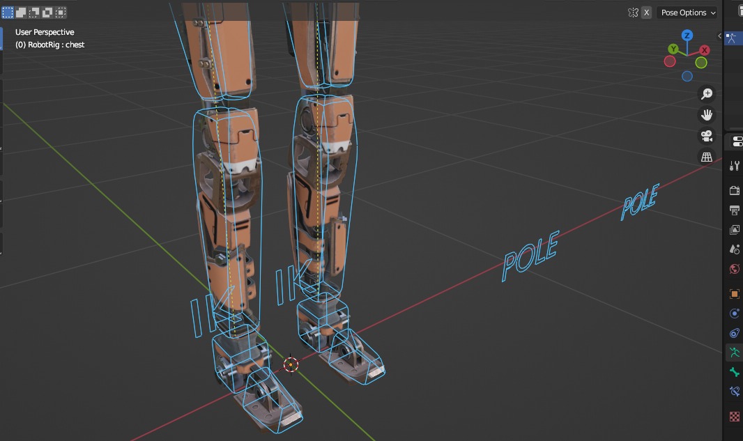 Rigged sci-fi robot character Low-poly 3D model_46