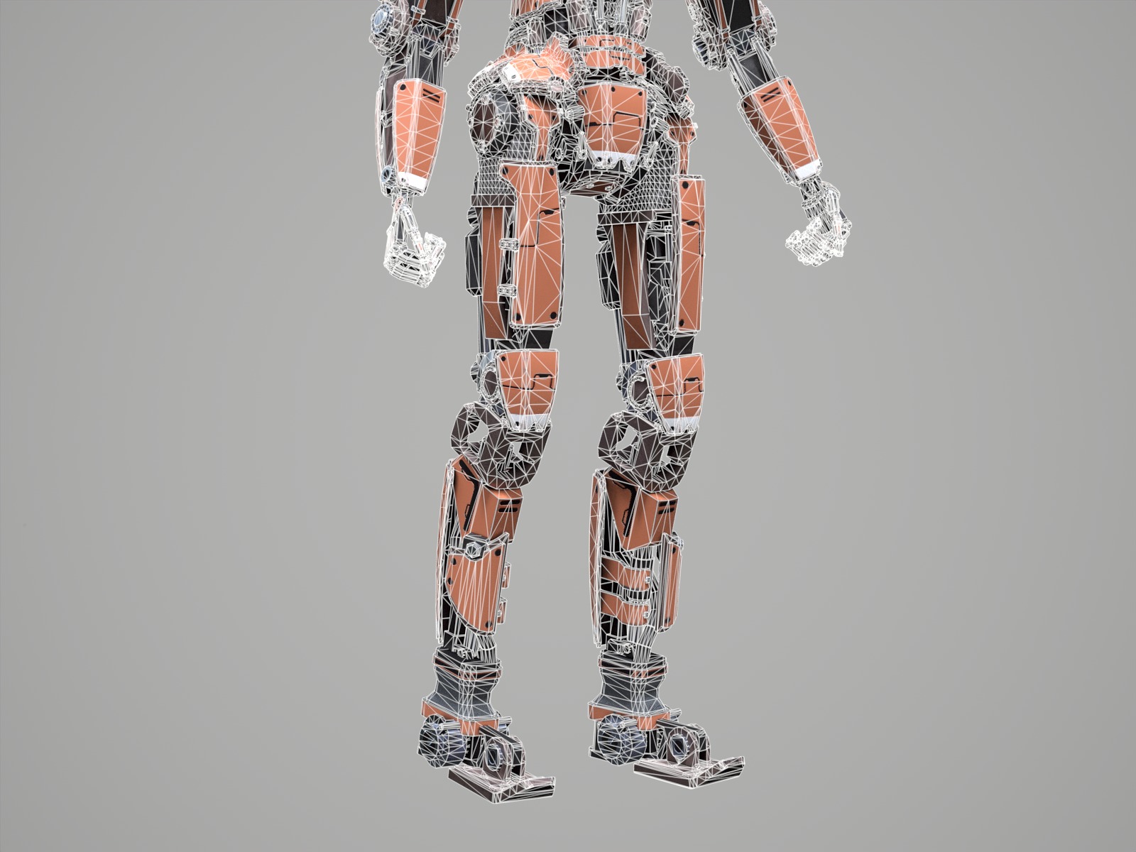 Rigged sci-fi robot character Low-poly 3D model_28
