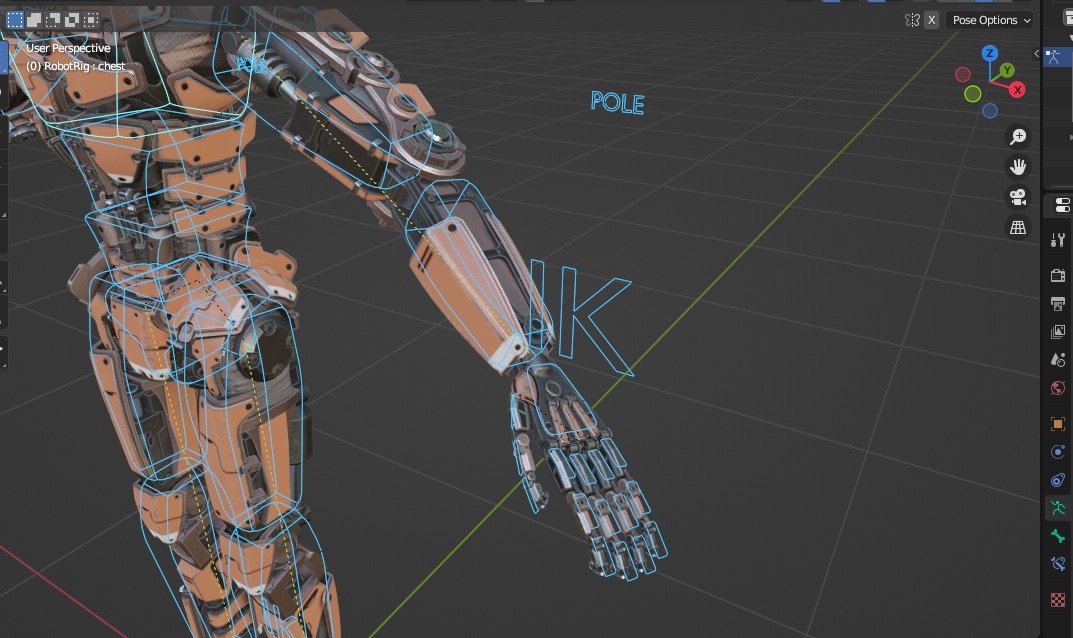 Rigged sci-fi robot character Low-poly 3D model_45