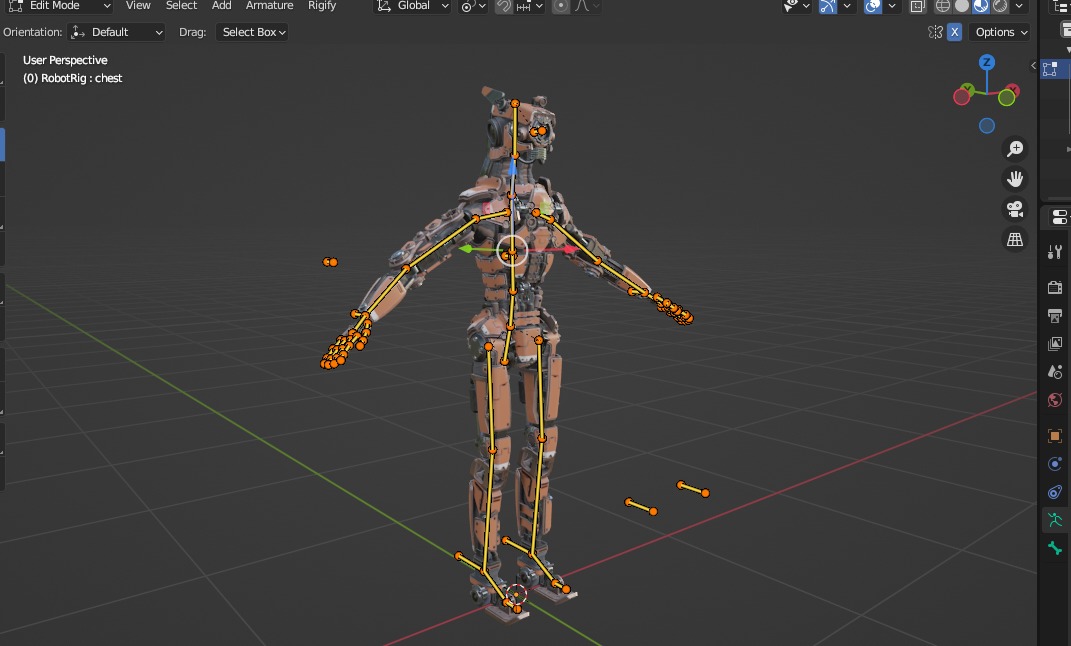 Rigged sci-fi robot character Low-poly 3D model_43