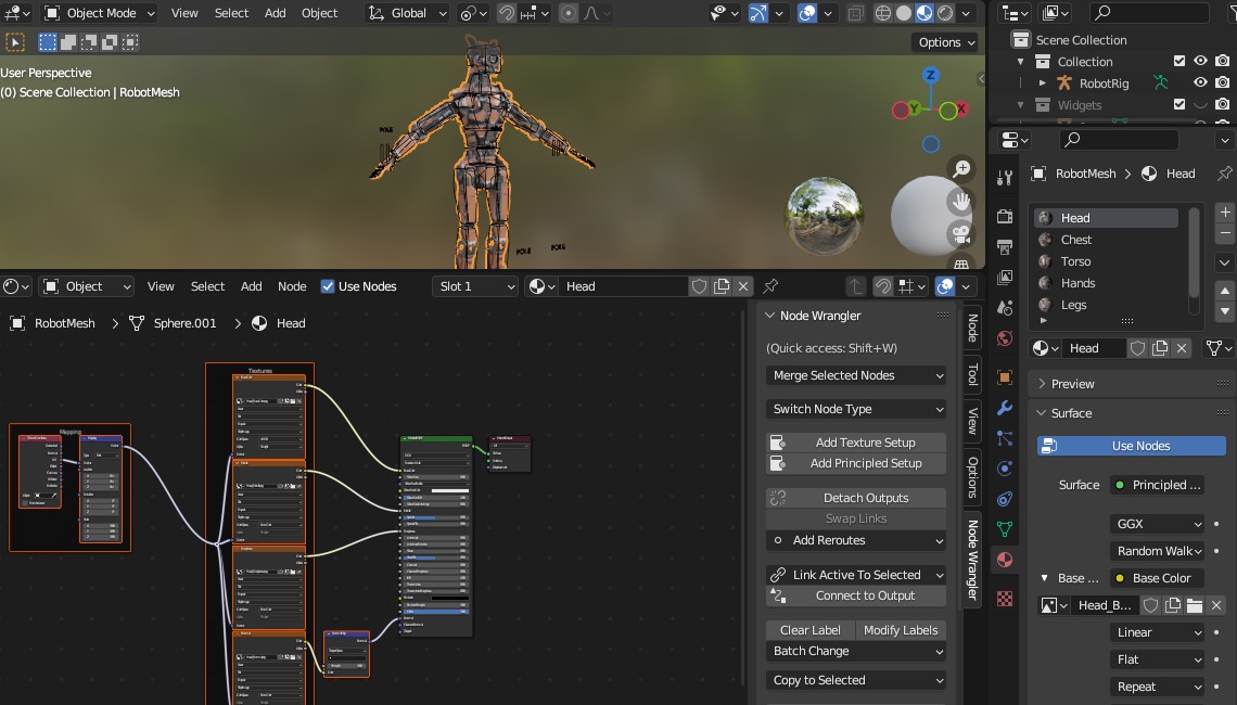 Rigged sci-fi robot character Low-poly 3D model_47