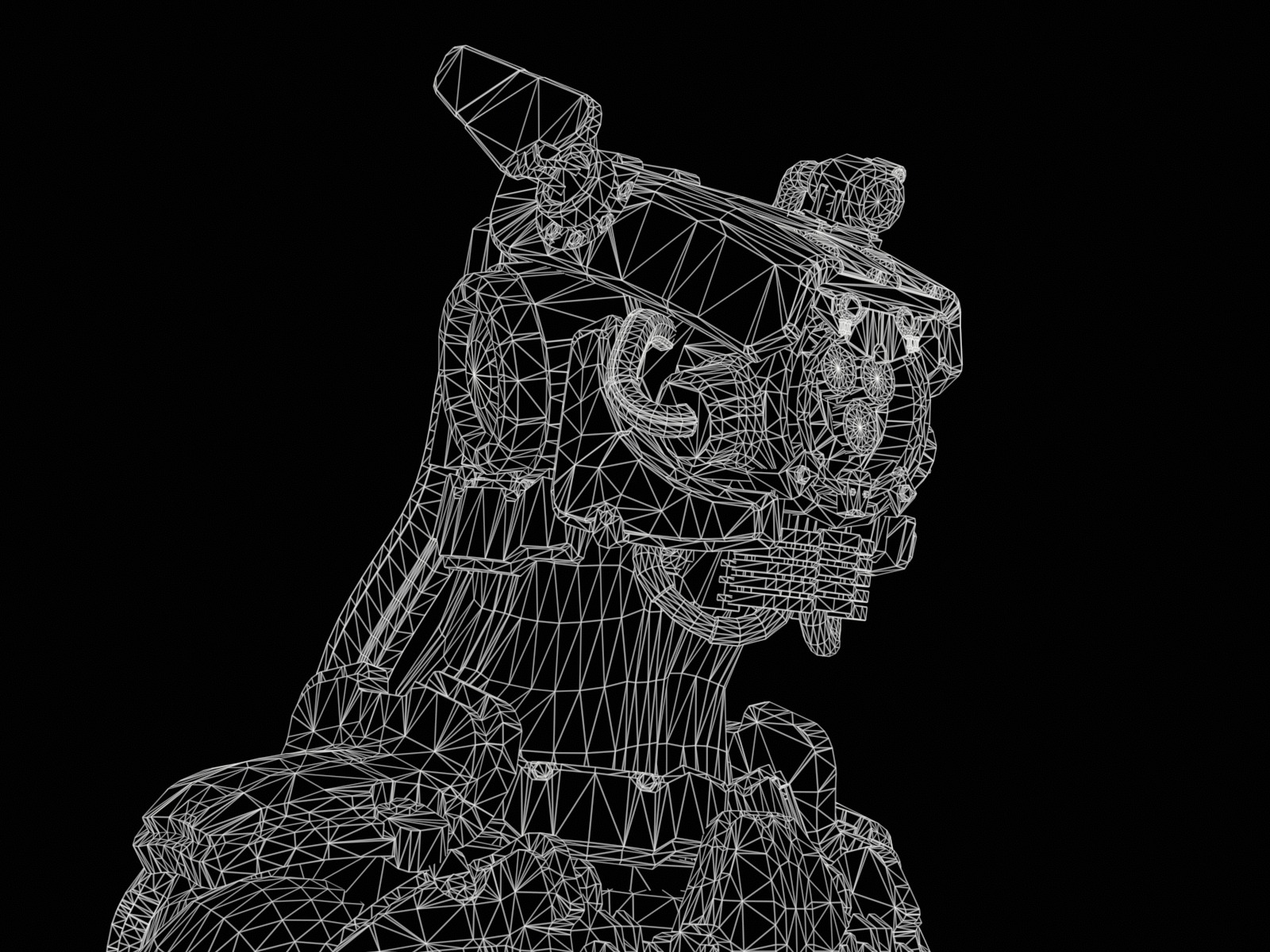 Rigged sci-fi robot character Low-poly 3D model_36