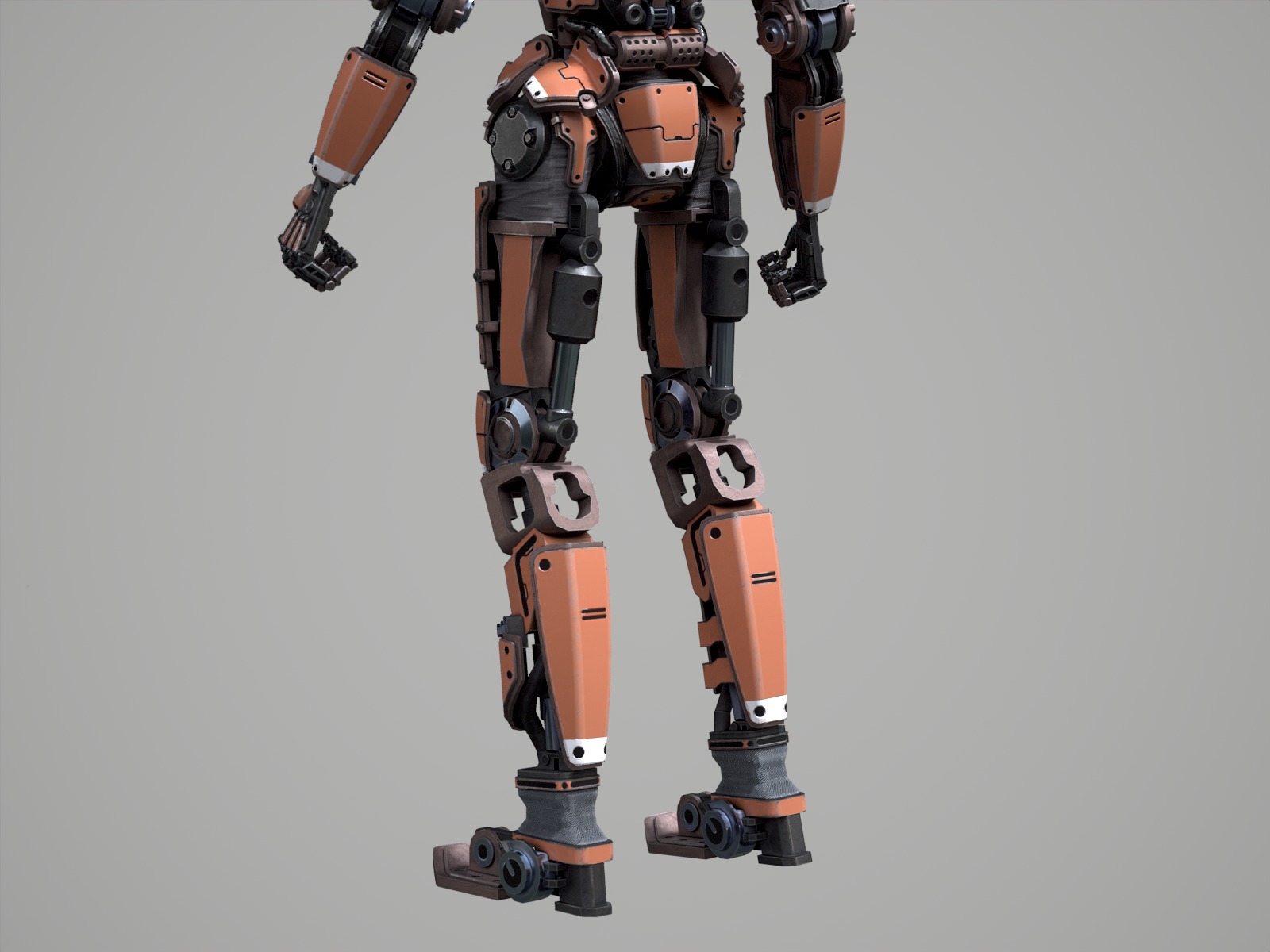 Rigged sci-fi robot character Low-poly 3D model_22