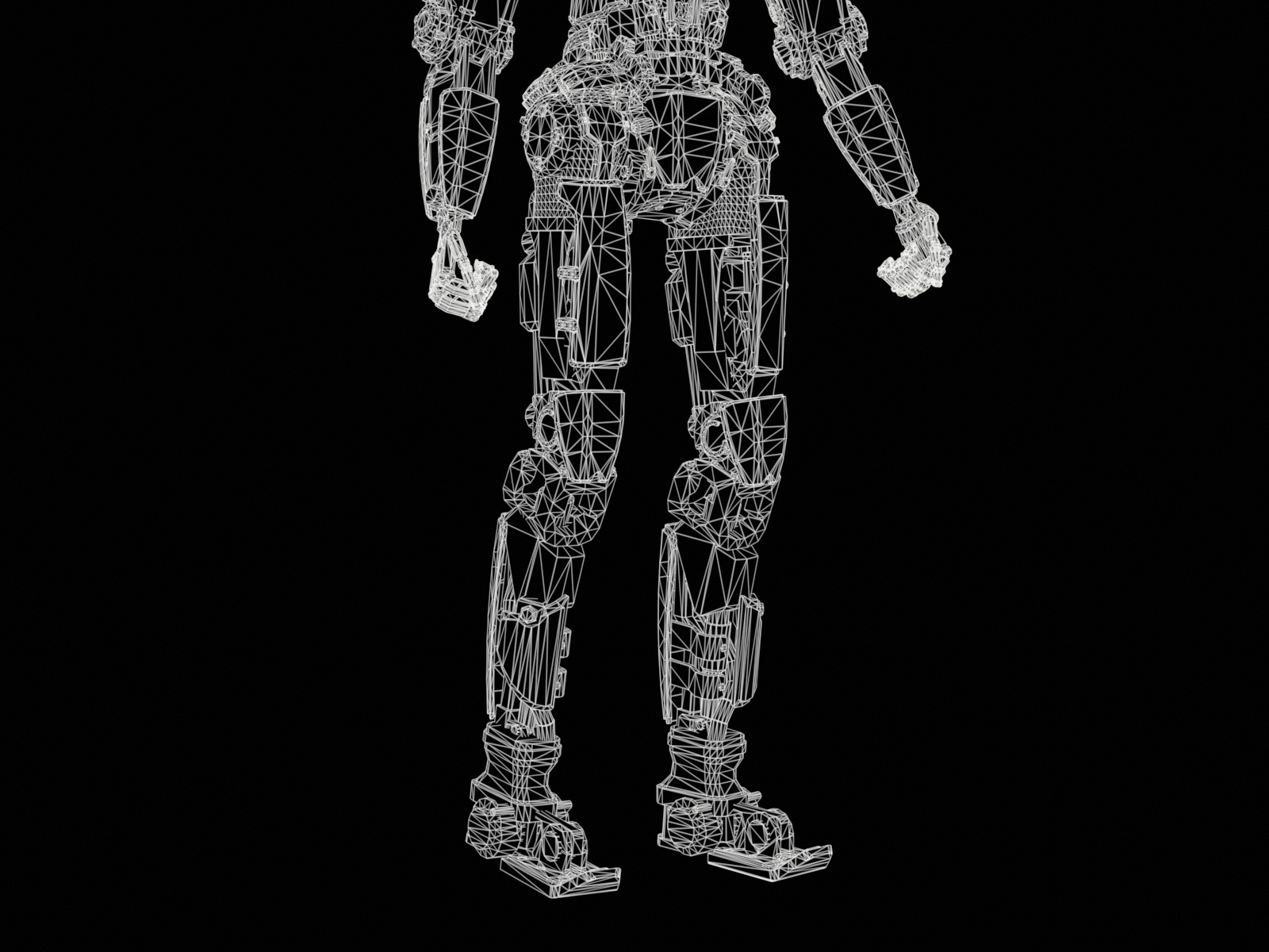 Rigged sci-fi robot character Low-poly 3D model_35