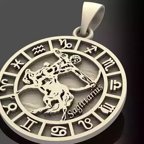 Sagittarius zodiac pendant 3D print model