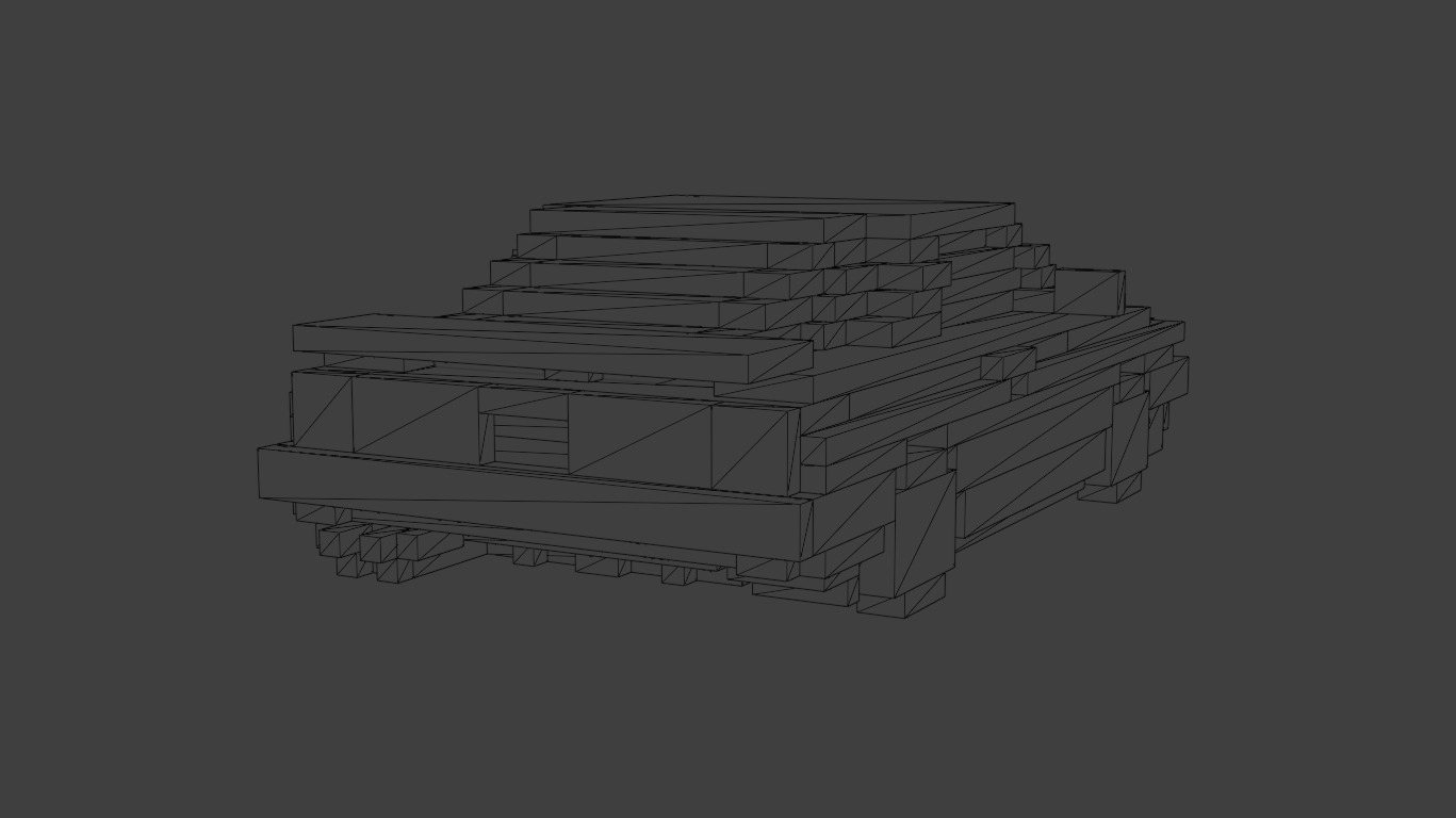 Toyota Supra A70 MK3 minecraft style Low-poly 3D model_6