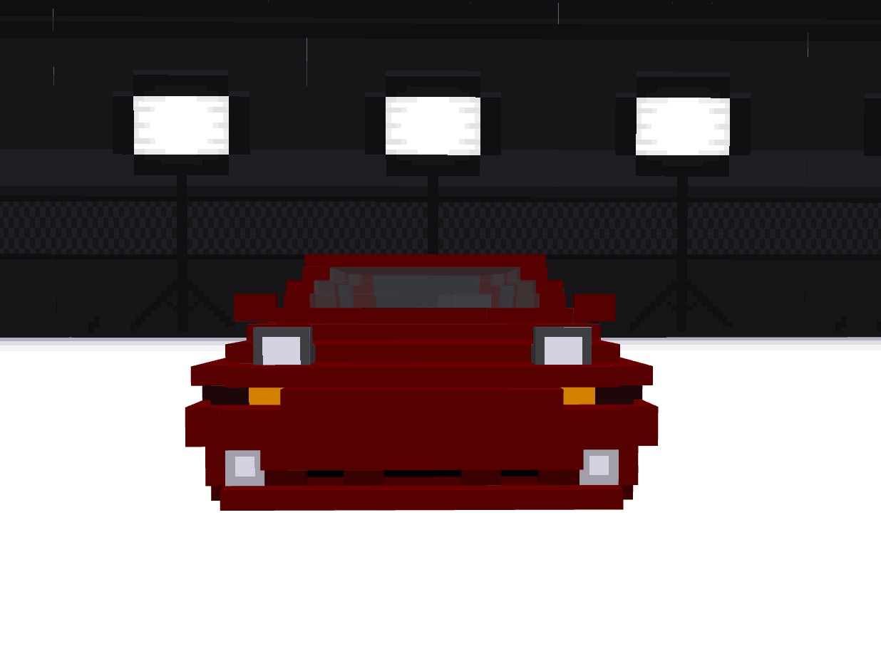 Toyota Supra A70 MK3 minecraft style Low-poly 3D model_2