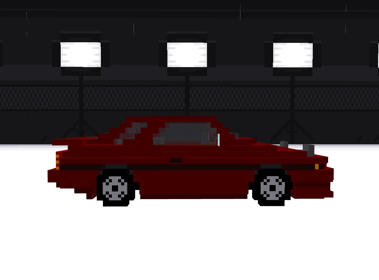 Toyota Supra A70 MK3 minecraft style Low-poly 3D model_5
