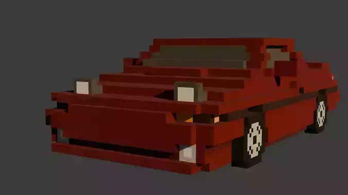 Toyota Supra A70 MK3 minecraft style Low-poly 3D model