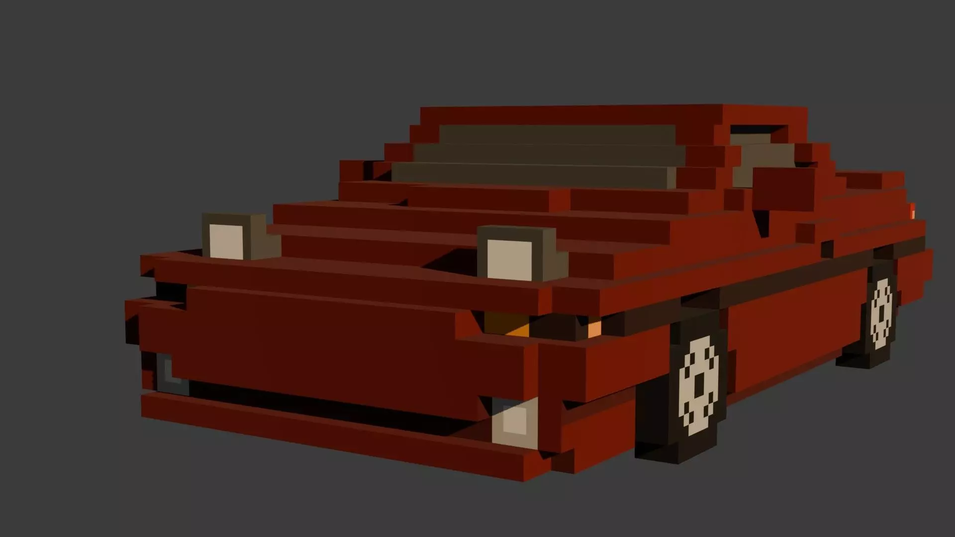 Toyota Supra A70 MK3 minecraft style Low-poly 3D model_0