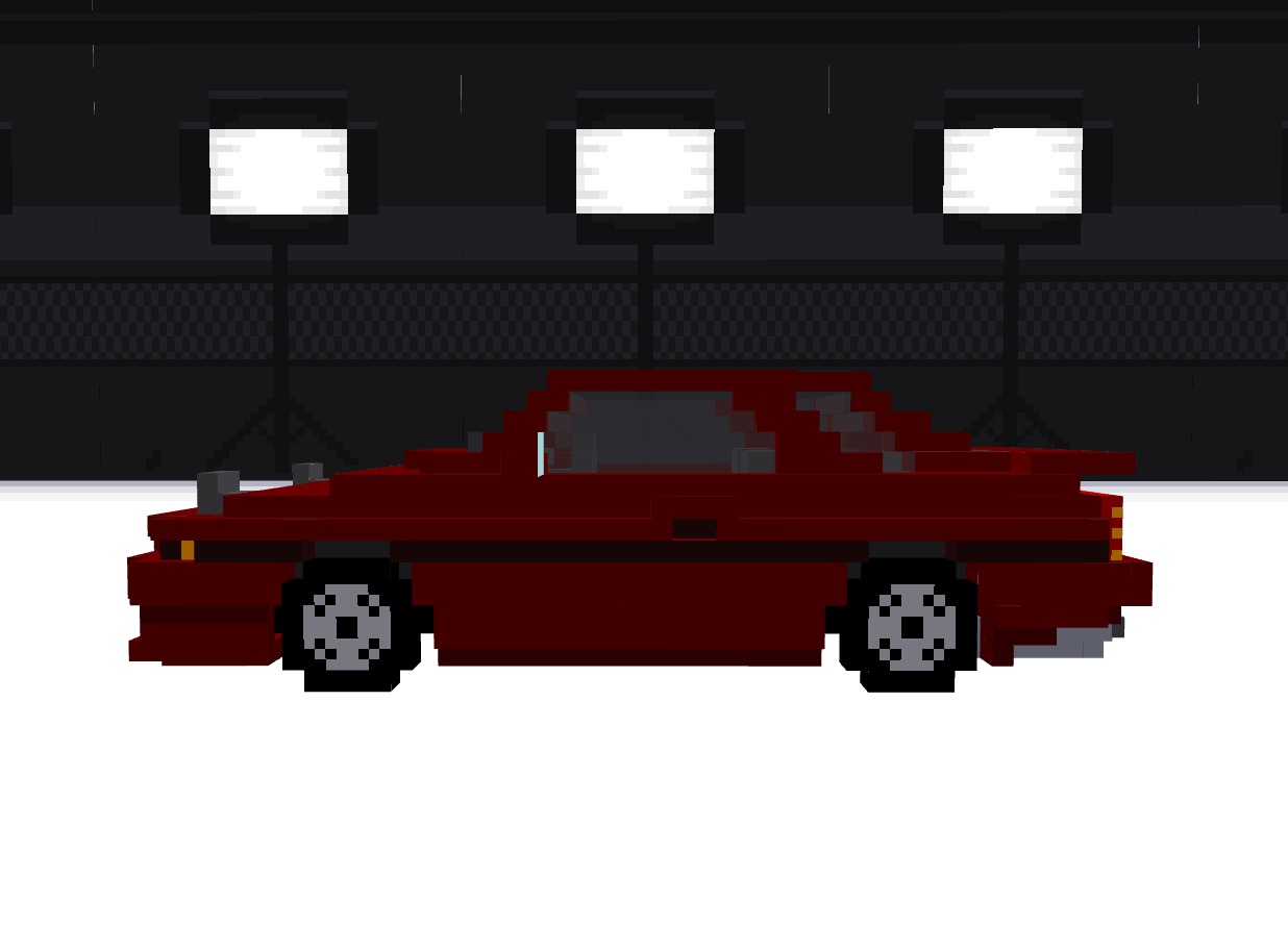 Toyota Supra A70 MK3 minecraft style Low-poly 3D model_3