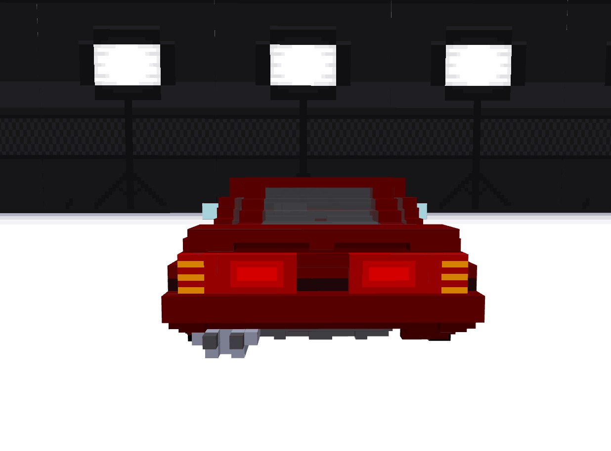 Toyota Supra A70 MK3 minecraft style Low-poly 3D model_1