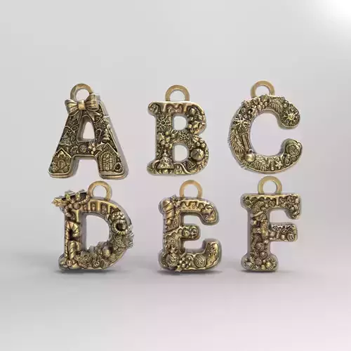 Alphapet  christmas decor A to F 3D print model