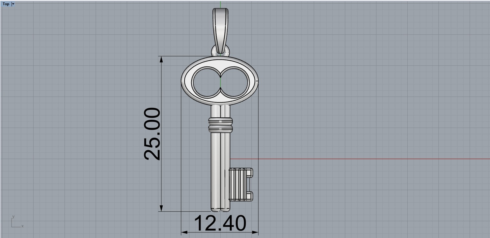 Key pendant model 955 3D print model_6