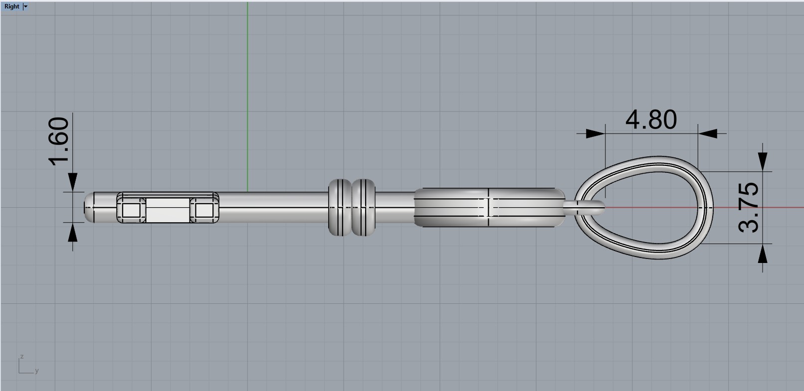 Key pendant model 955 3D print model_8
