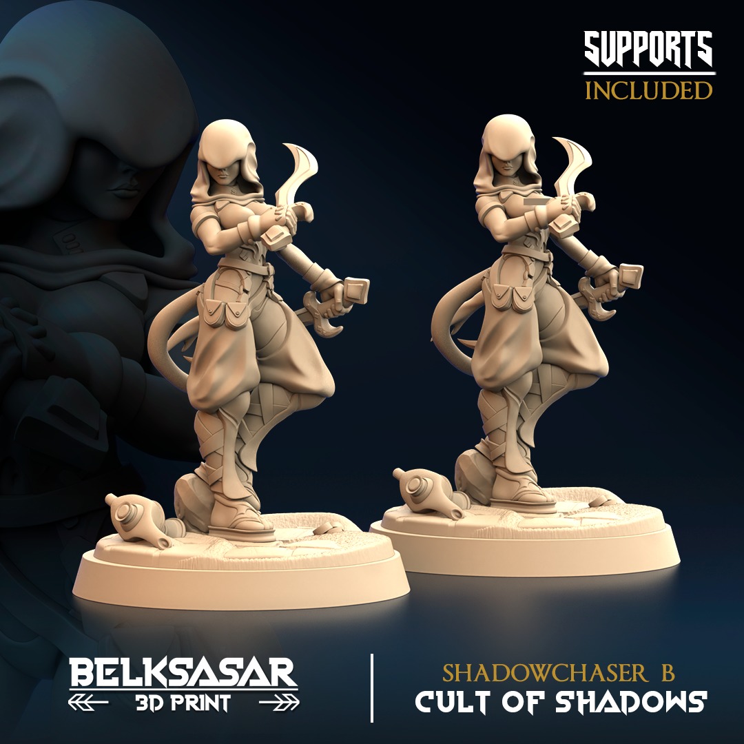 Tiefling - Shadowchaser Nude and Normal Set x6 3D print model_3