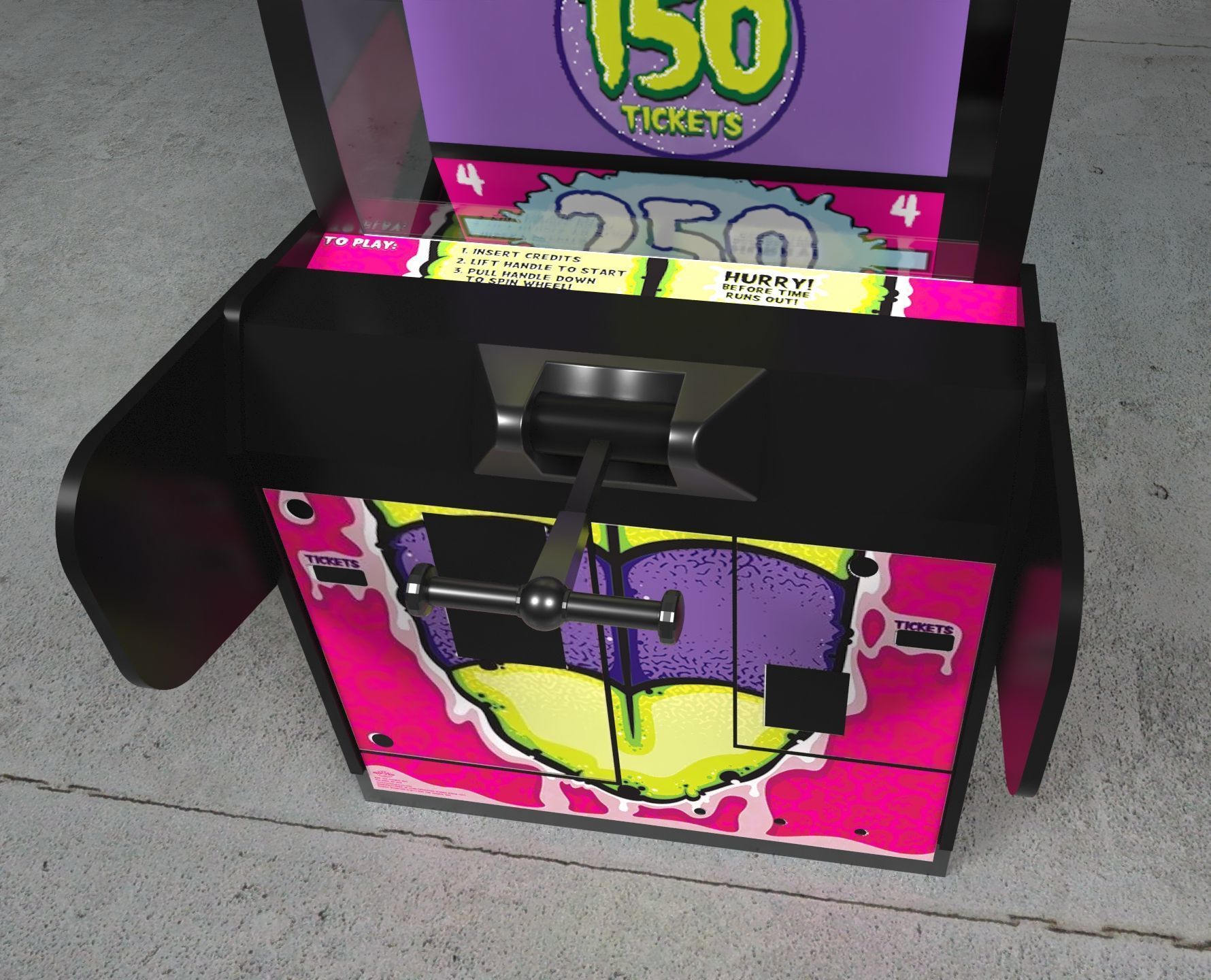 Bay Tek Ticket Monster Redemption Arcade Game 3D model_2