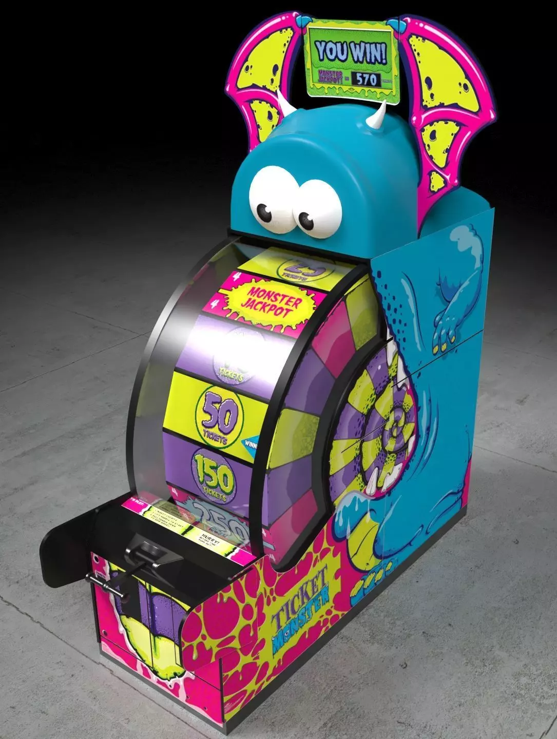 Bay Tek Ticket Monster Redemption Arcade Game 3D model_0