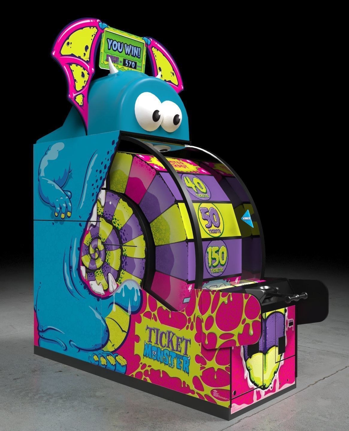 Bay Tek Ticket Monster Redemption Arcade Game 3D model_1