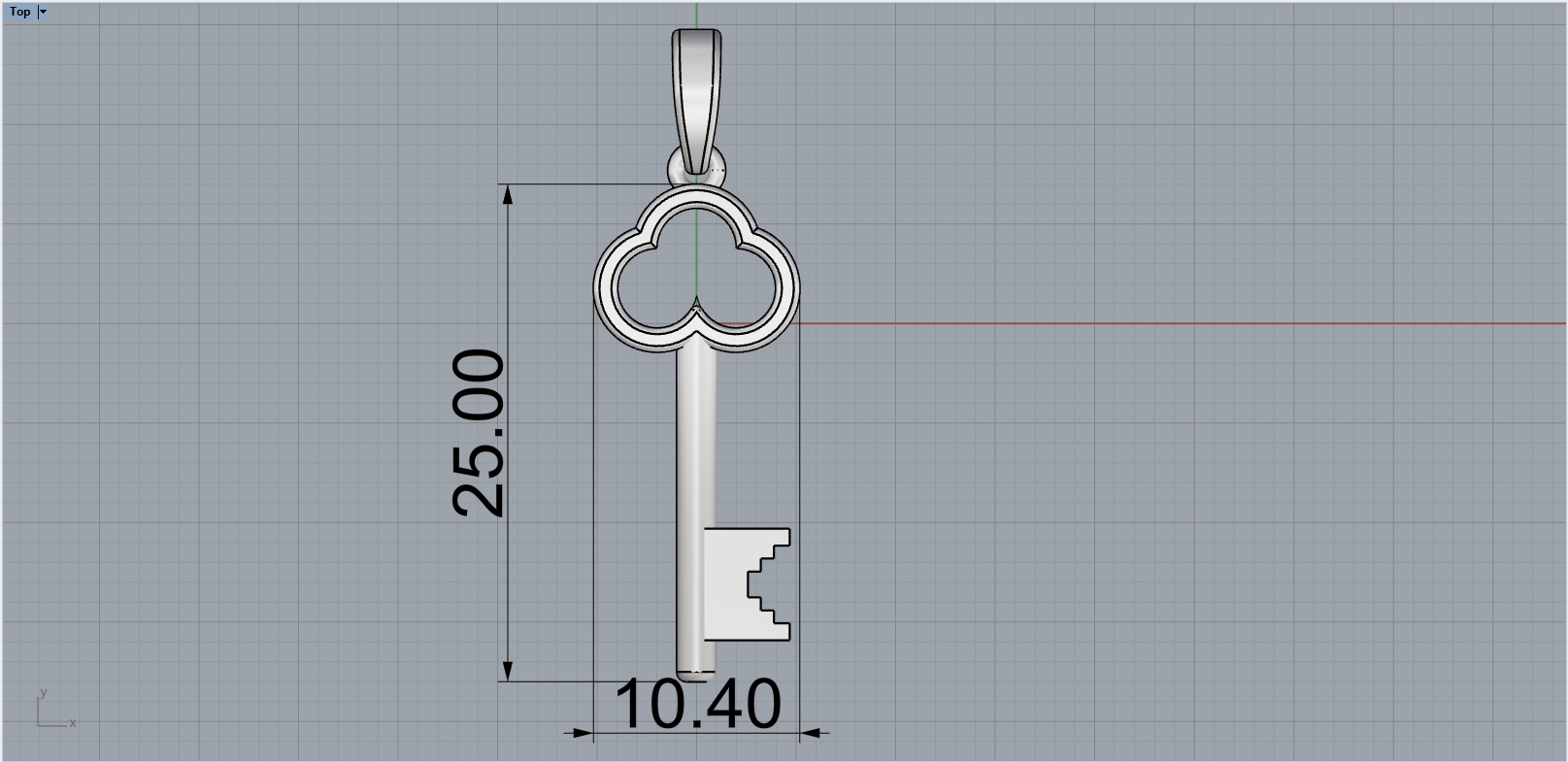 Key pendant model 954 3D print model_6