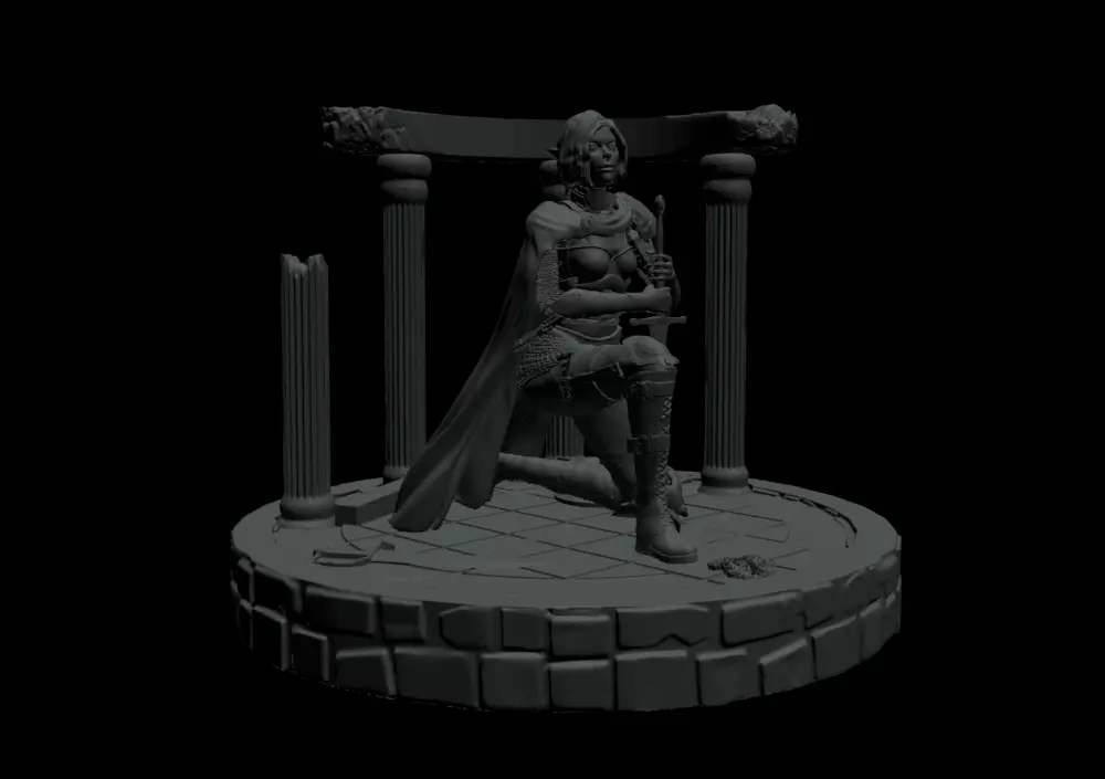 Elven Woman Warrior DND 3D print model
