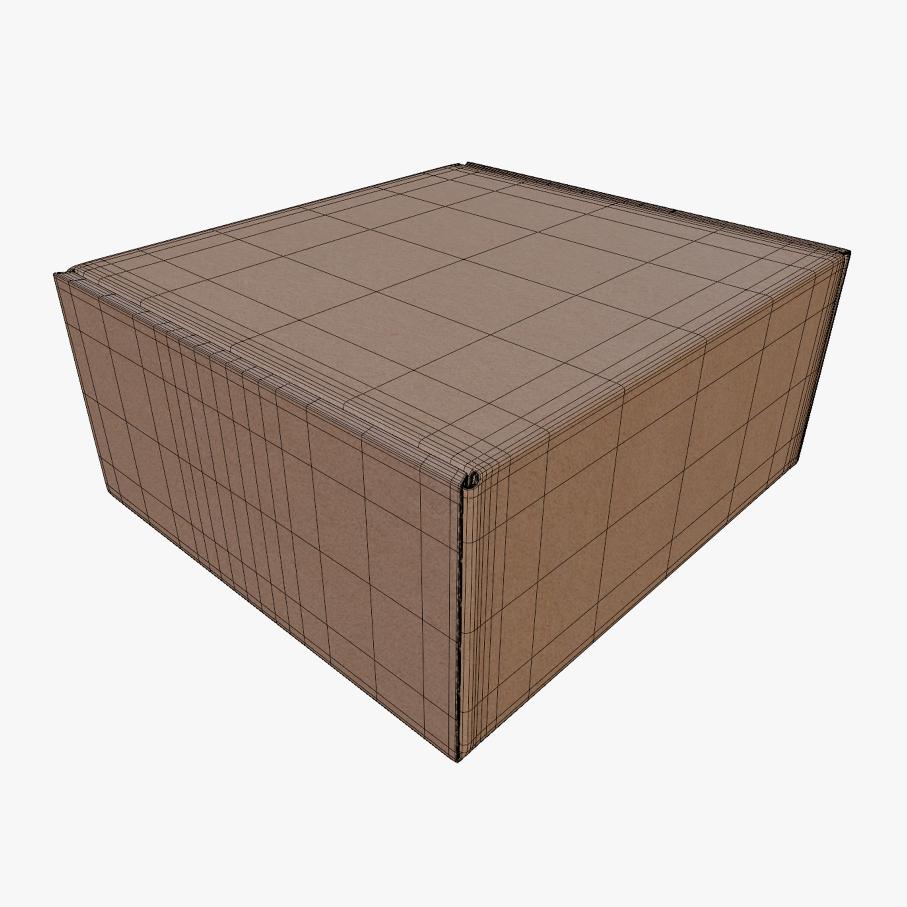 Cardboard box Low-poly 3D model_10