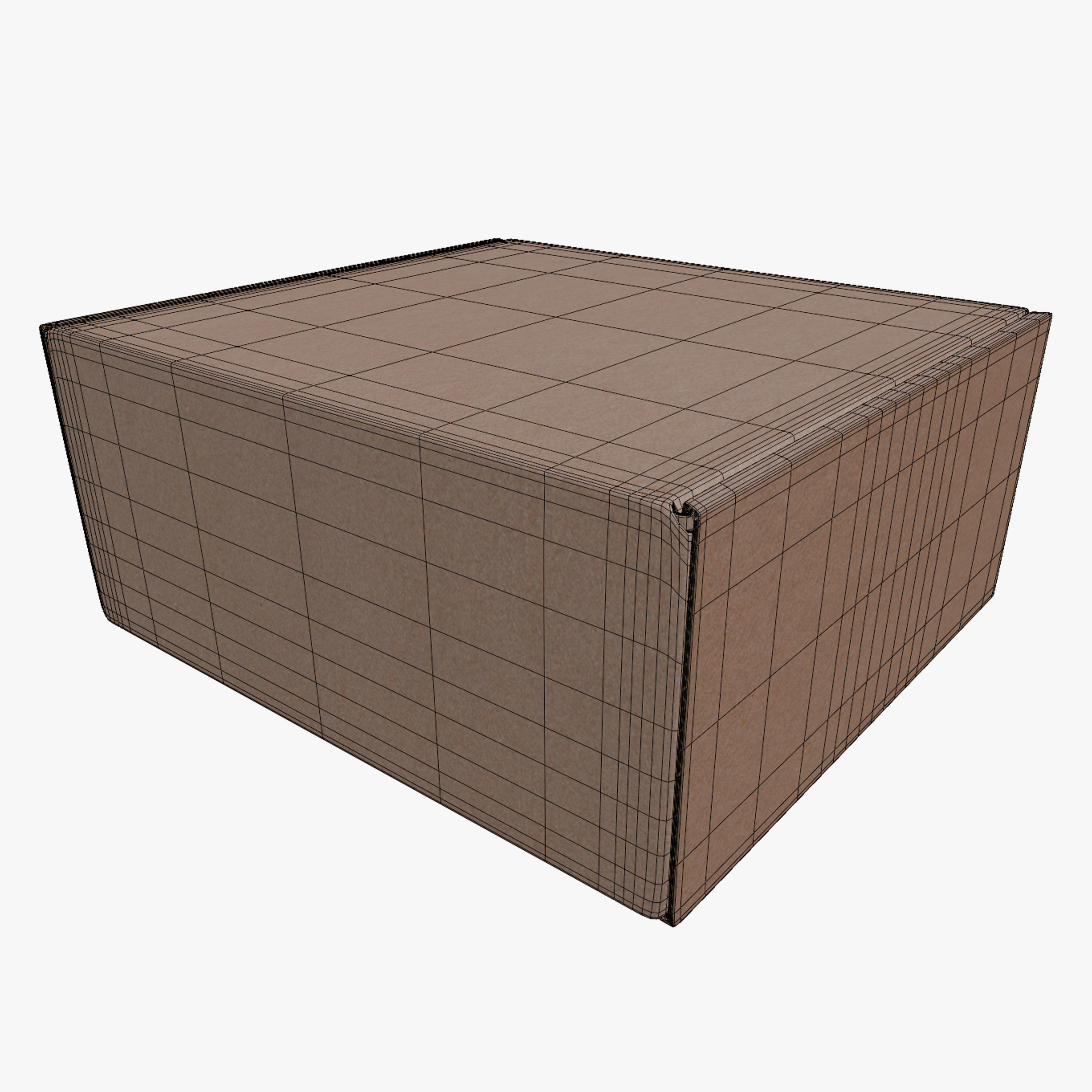 Cardboard box Low-poly 3D model_6