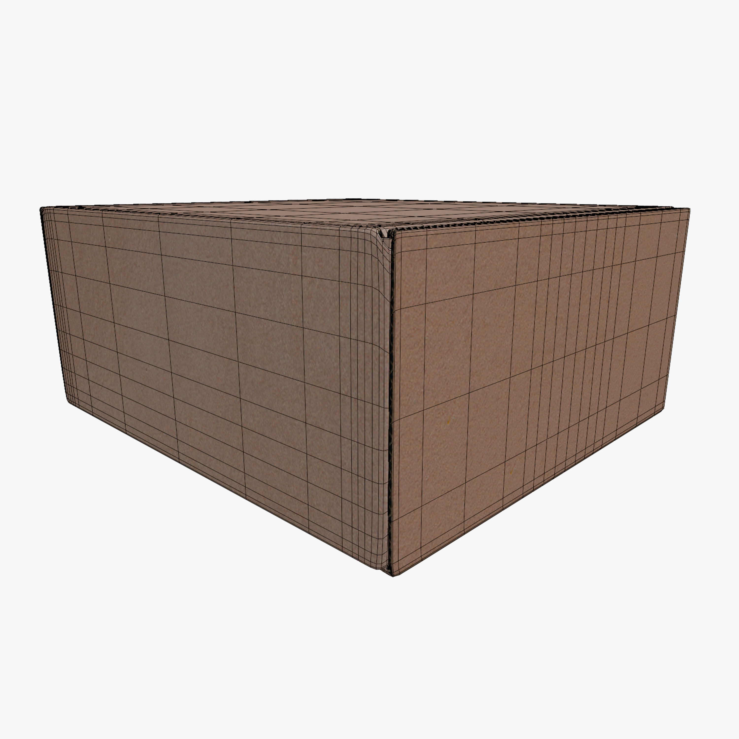 Cardboard box Low-poly 3D model_8