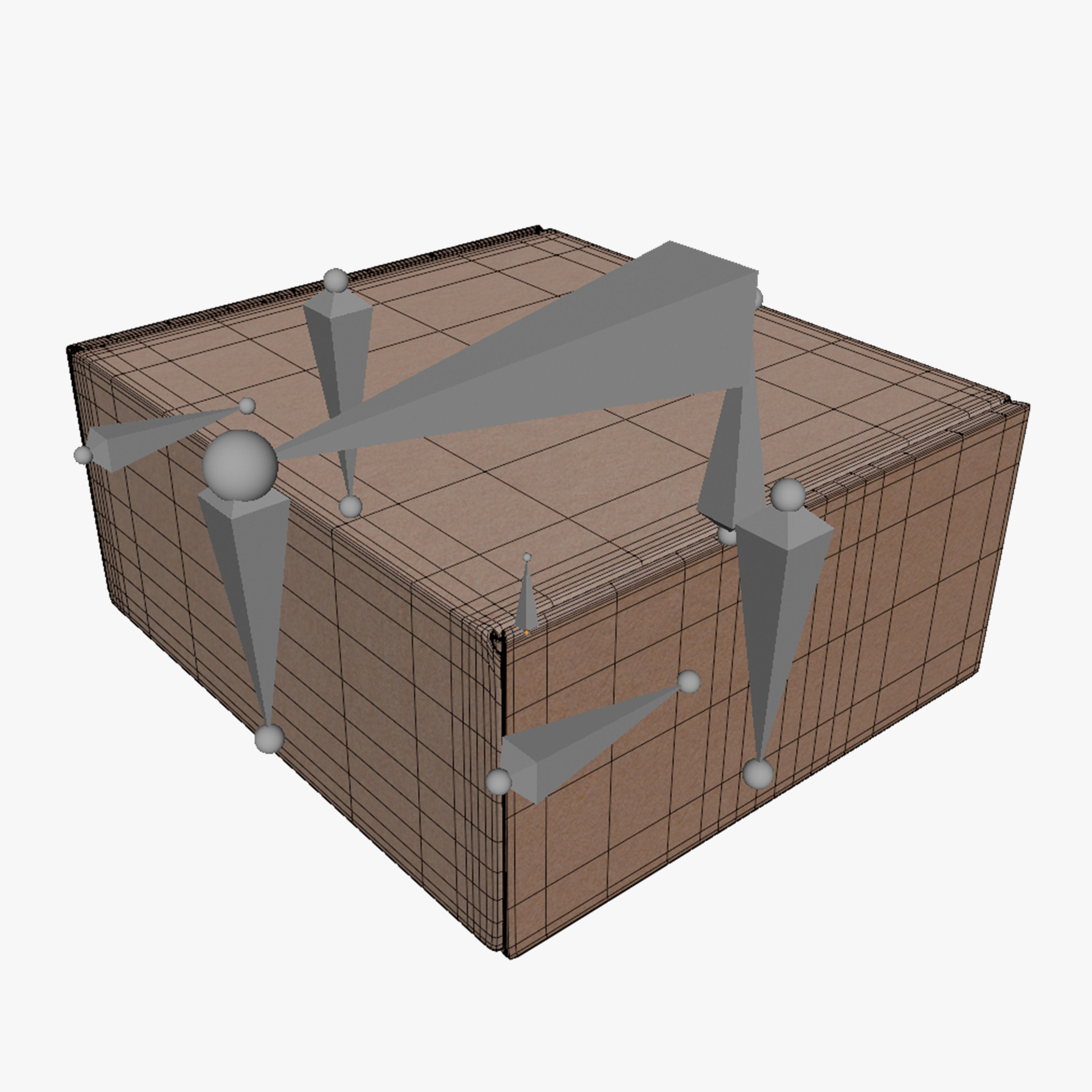 Cardboard box Low-poly 3D model_12