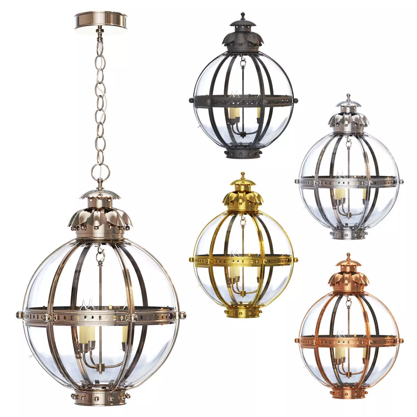 Globe Pendant Light Regency 3D model