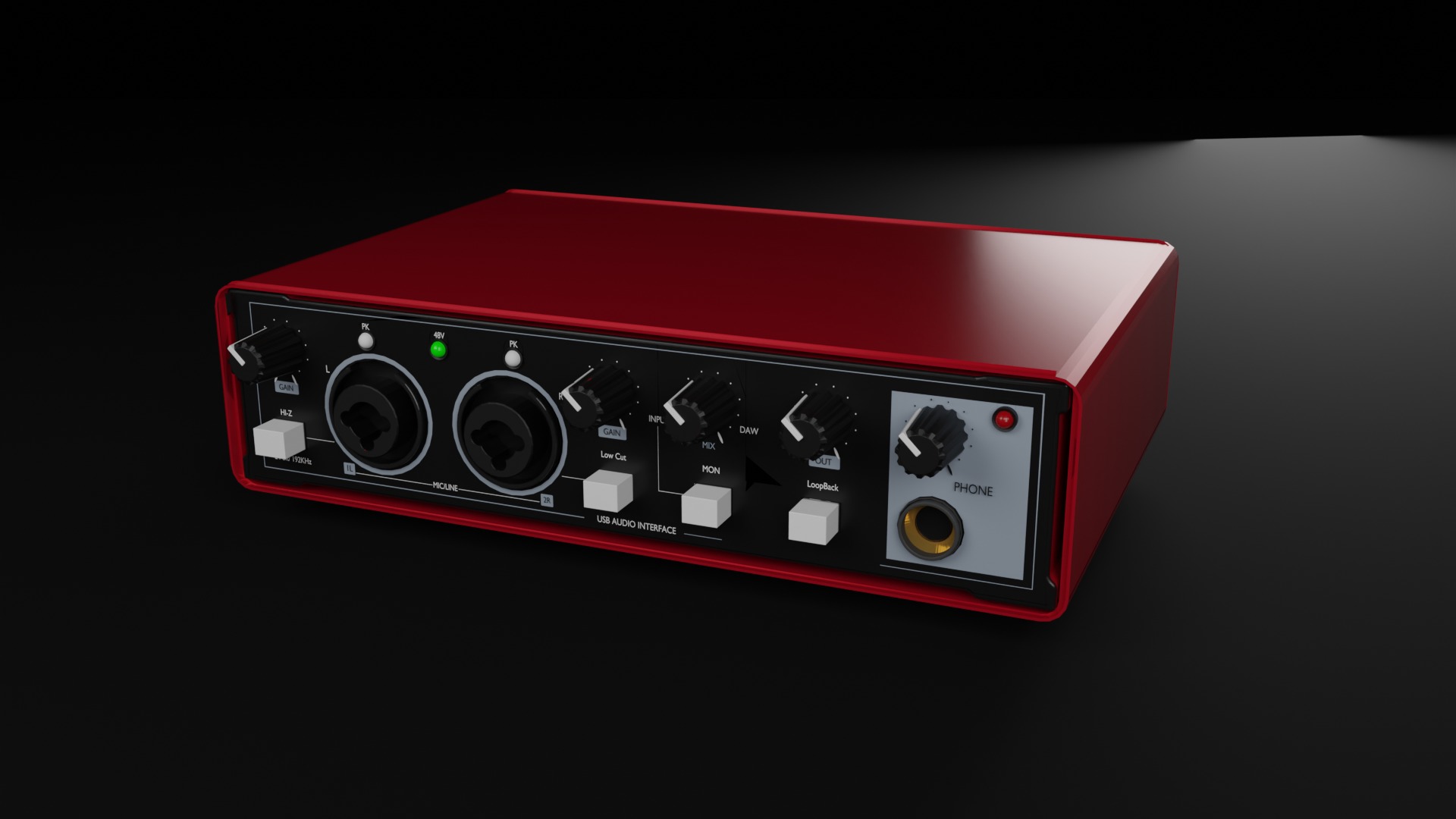 Audio Interface Mixer AudioArray 3D model_4