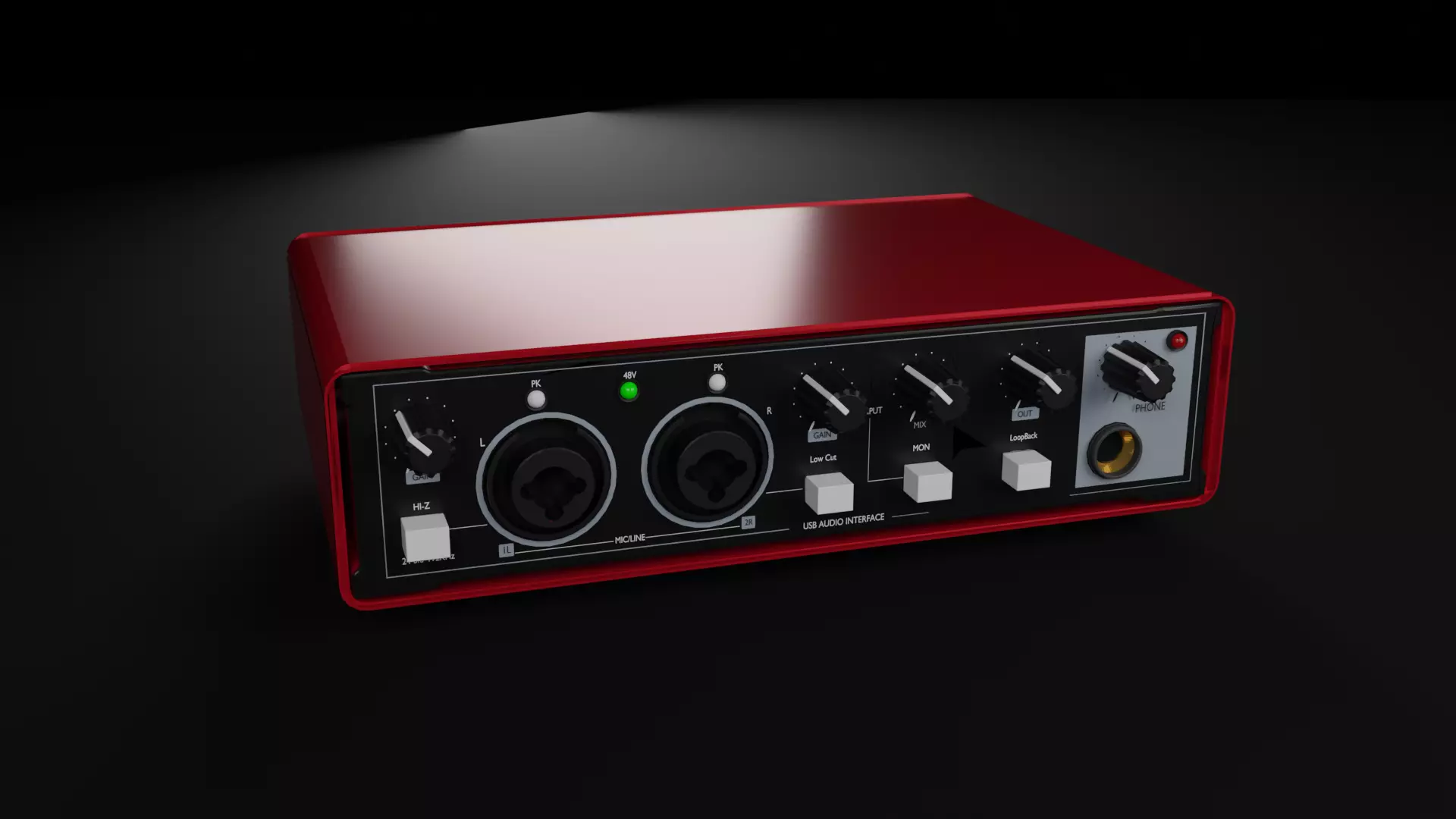 Audio Interface Mixer AudioArray 3D model_0