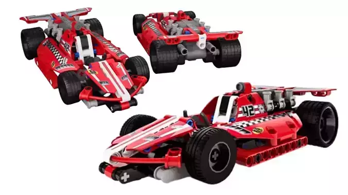 Formula Race Car Low-poly 3D model