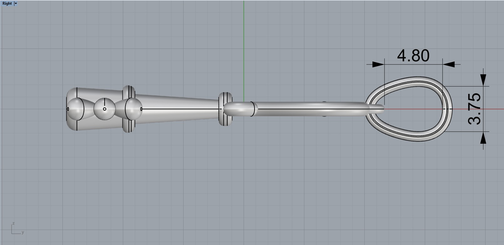 Key pendant model 952 3D print model_8