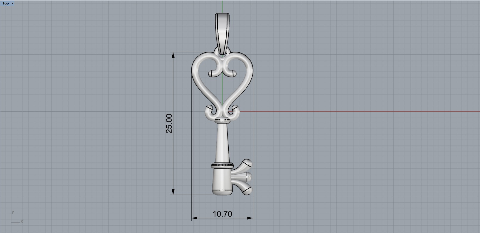 Key pendant model 952 3D print model_6