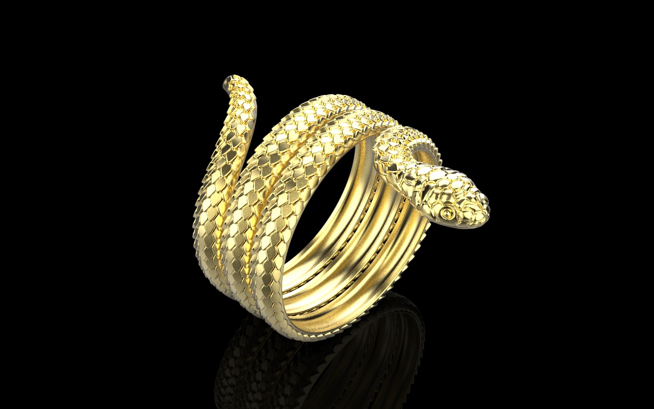 Snake ring model 672 3D print model_33