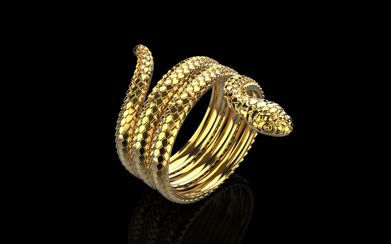 Snake ring model 672 3D print model_40