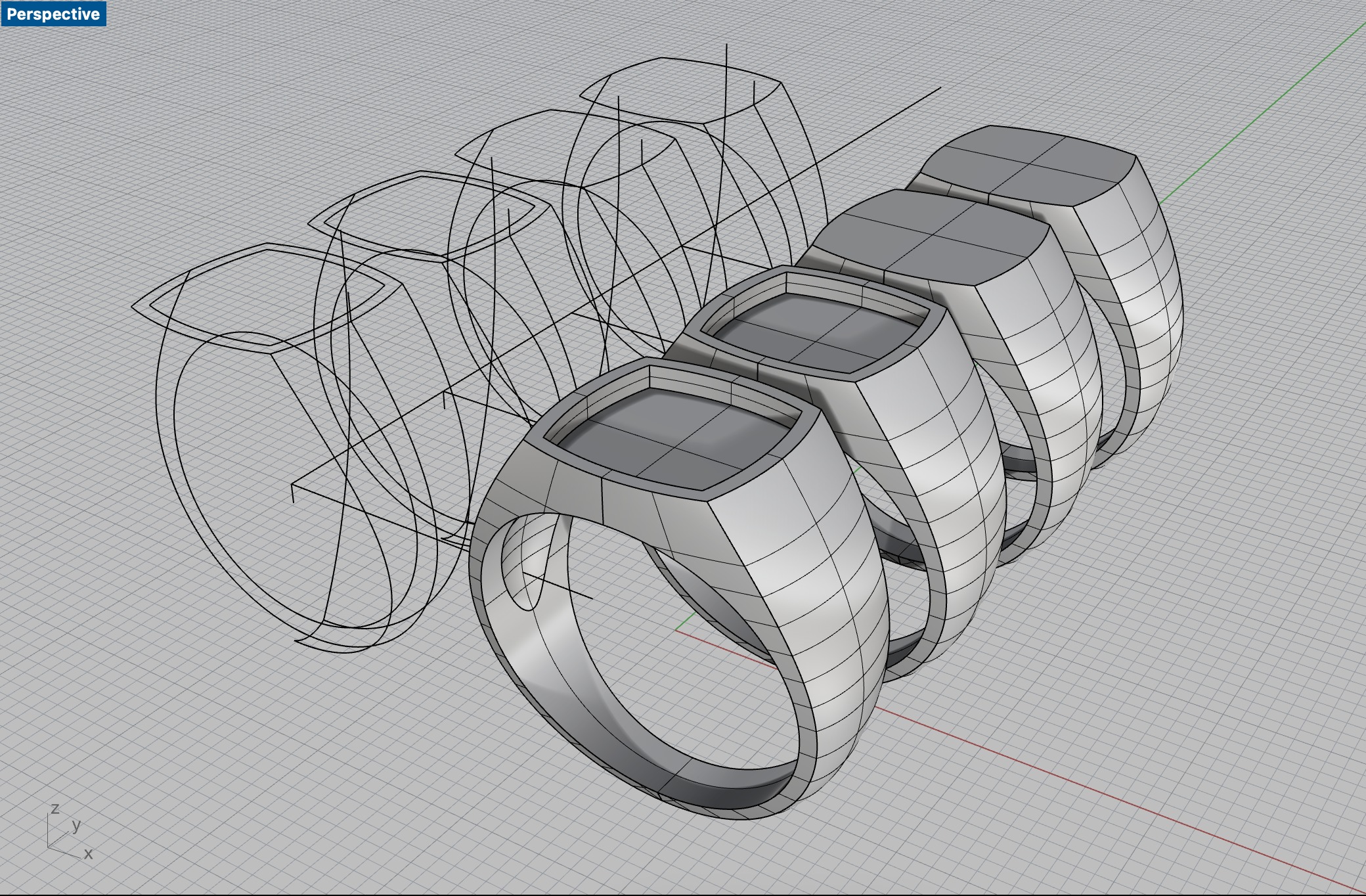 Square 12x12 mm Signet Rings 116 items 3D print model_10