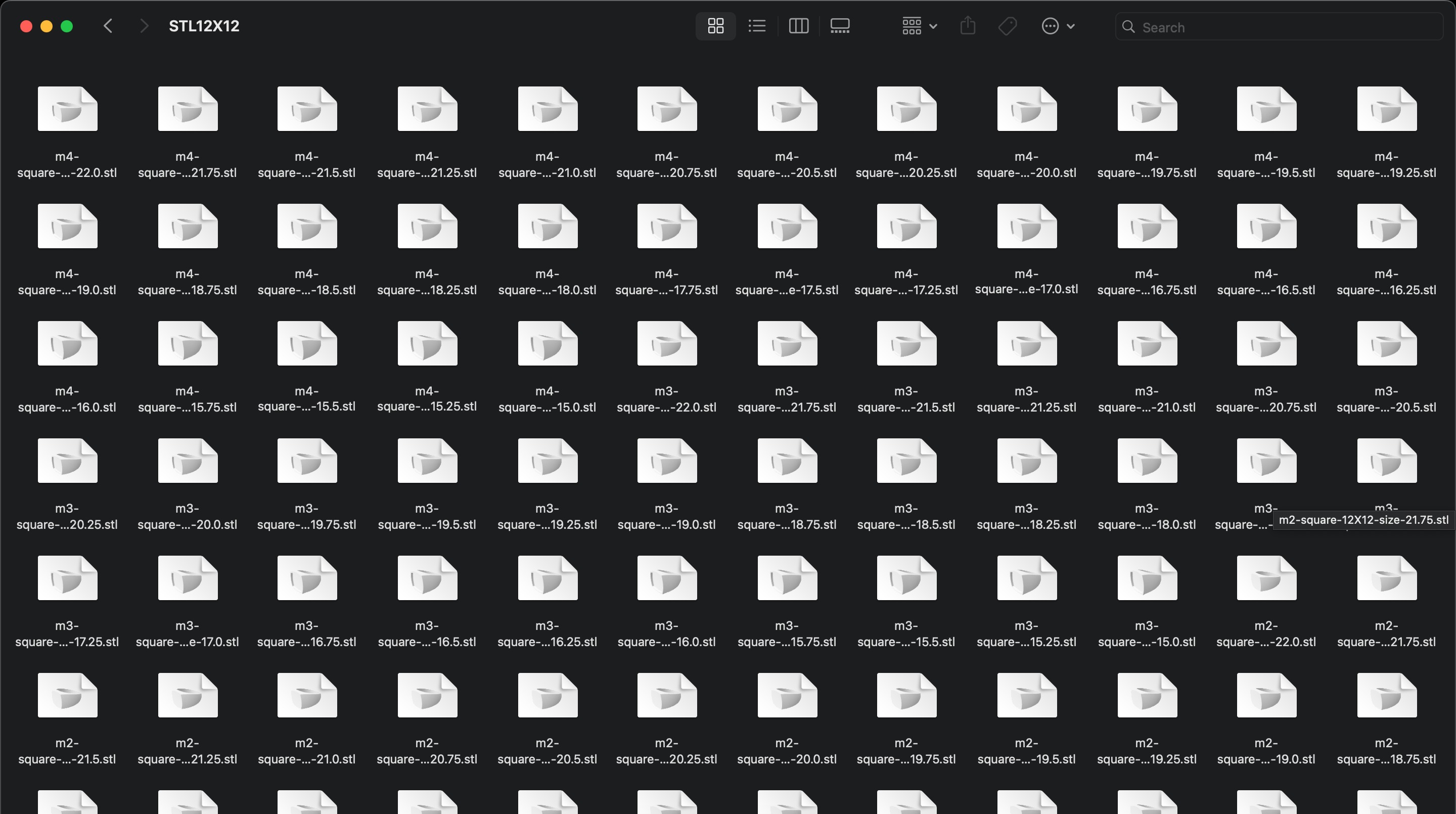 Square 12x12 mm Signet Rings 116 items 3D print model_12