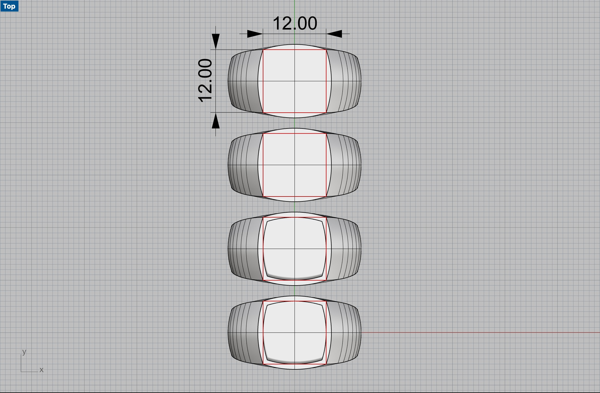 Square 12x12 mm Signet Rings 116 items 3D print model_8