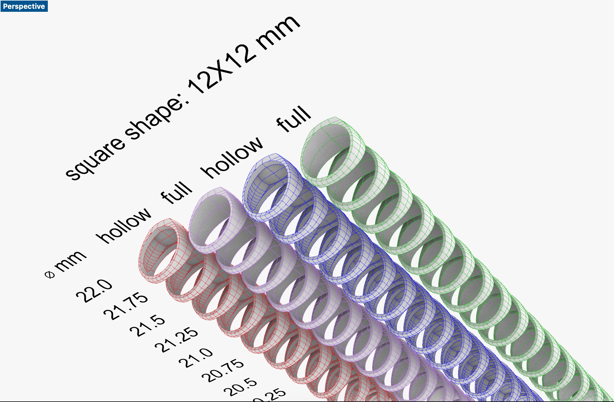 Square 12x12 mm Signet Rings 116 items 3D print model_3