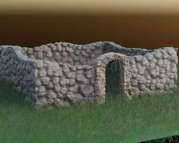 Battle Ruined Walls Terrain Scenery Wargame