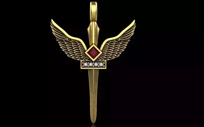 St Michael sword  with angel wings model 673