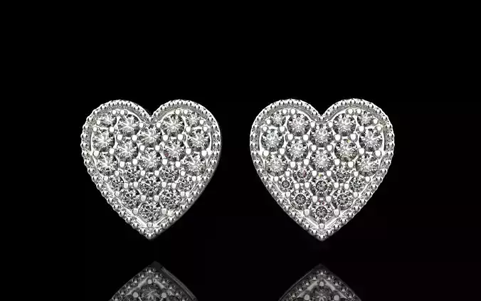 Stud heart earring model 674