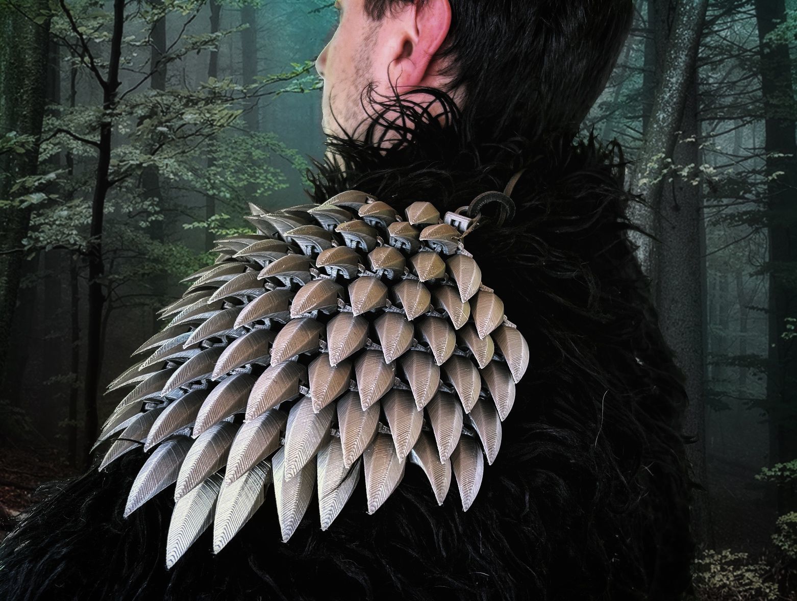 Articulated Spiked Pauldron 3D print model_3