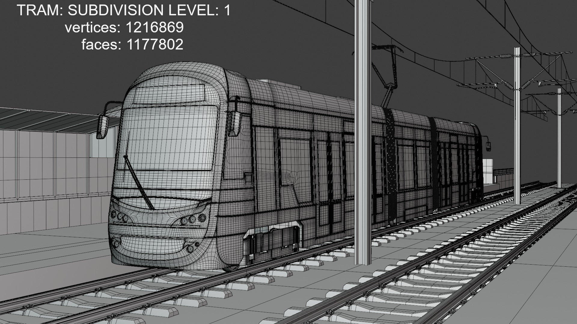 Warsaw tram stop VI 3D model_3