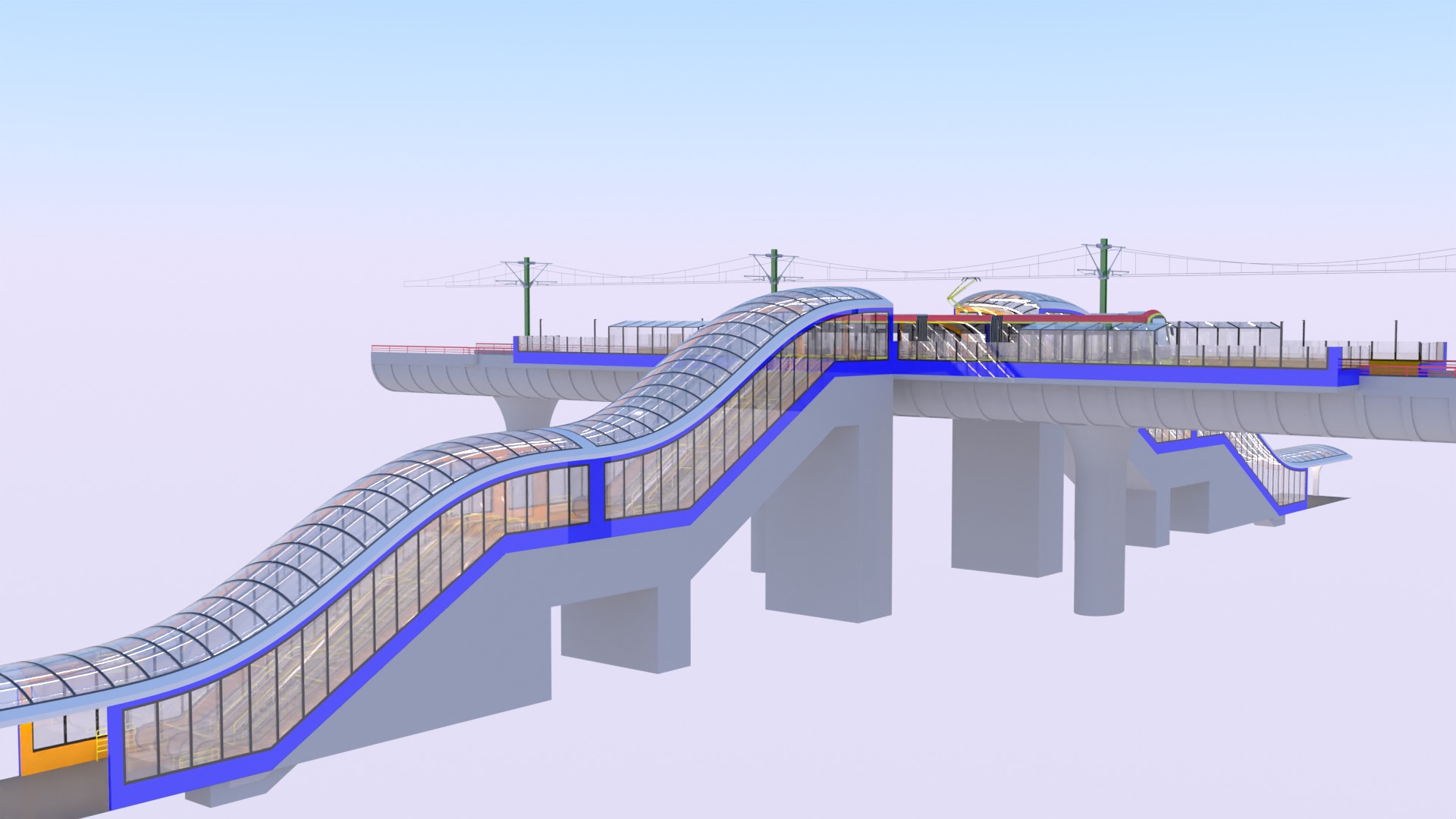 Warsaw tram stop VI 3D model_4