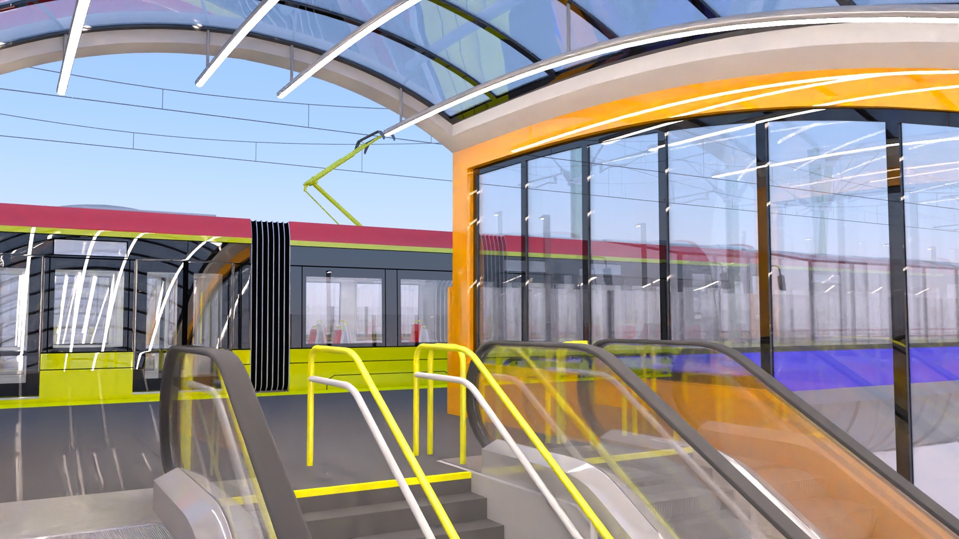 Warsaw tram stop VI 3D model_11